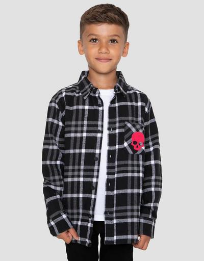 Threadboys Black 'Boyce' Checked Long Sleeve Shirt
