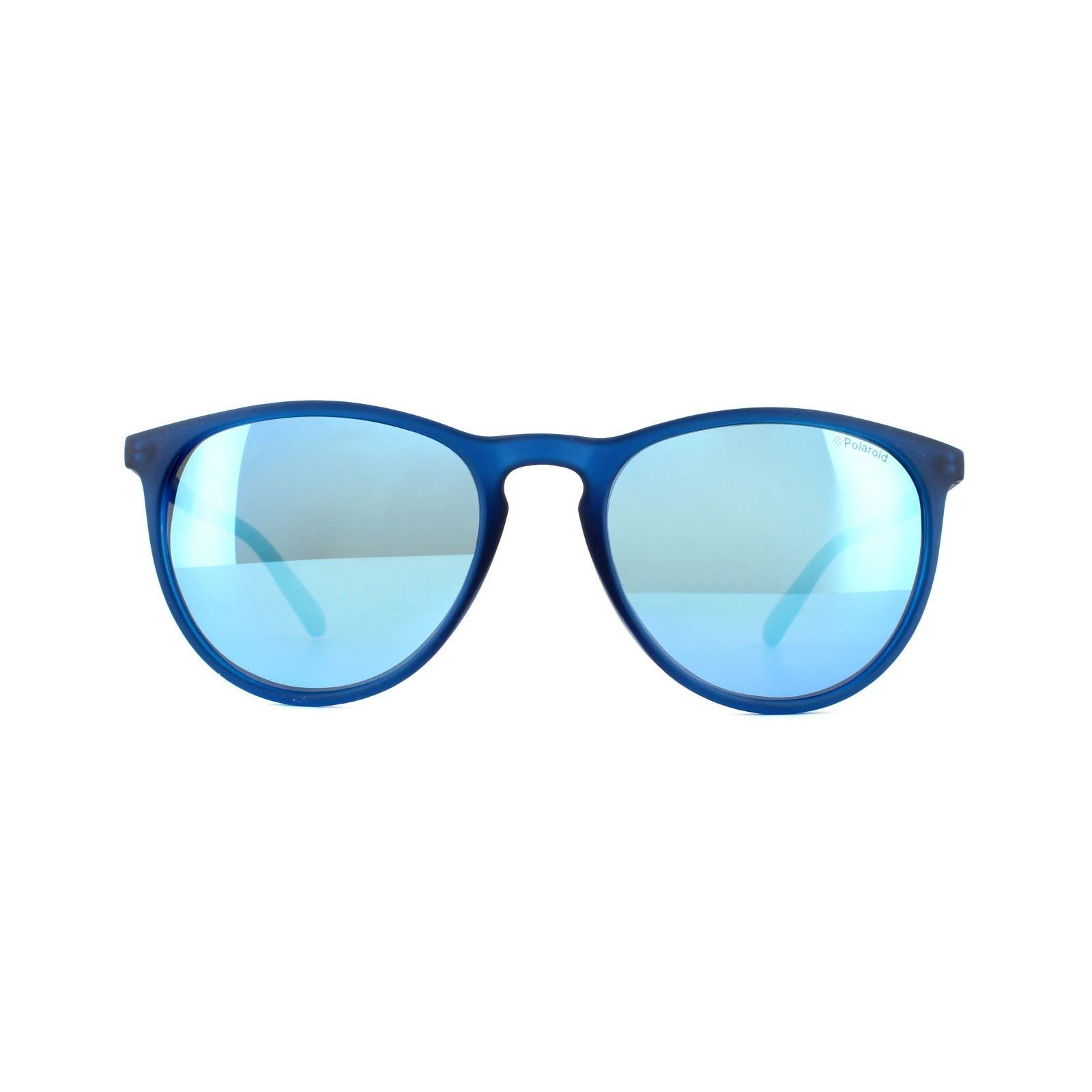 Sunglasses | Round Blue Blue Mirror Polarized Sunglasses | Polaroid