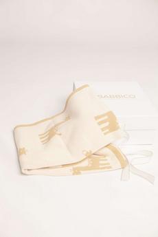 Babbico Beige Gift Boxed Beige & Yellow Reversible Giraffe Print Cotton Baby Blanket