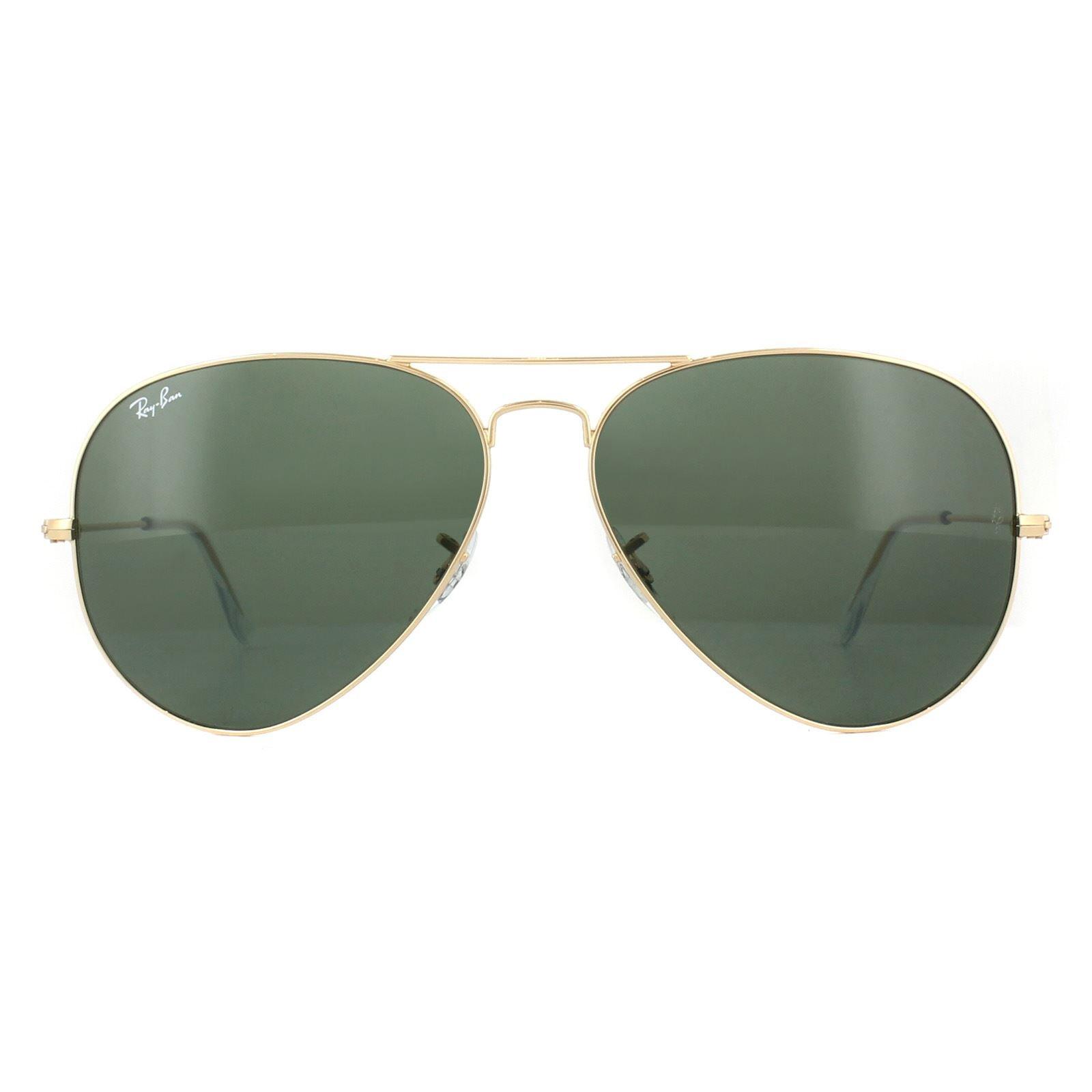 Sunglasses | Aviator Gold Green Sunglasses | Ray-Ban