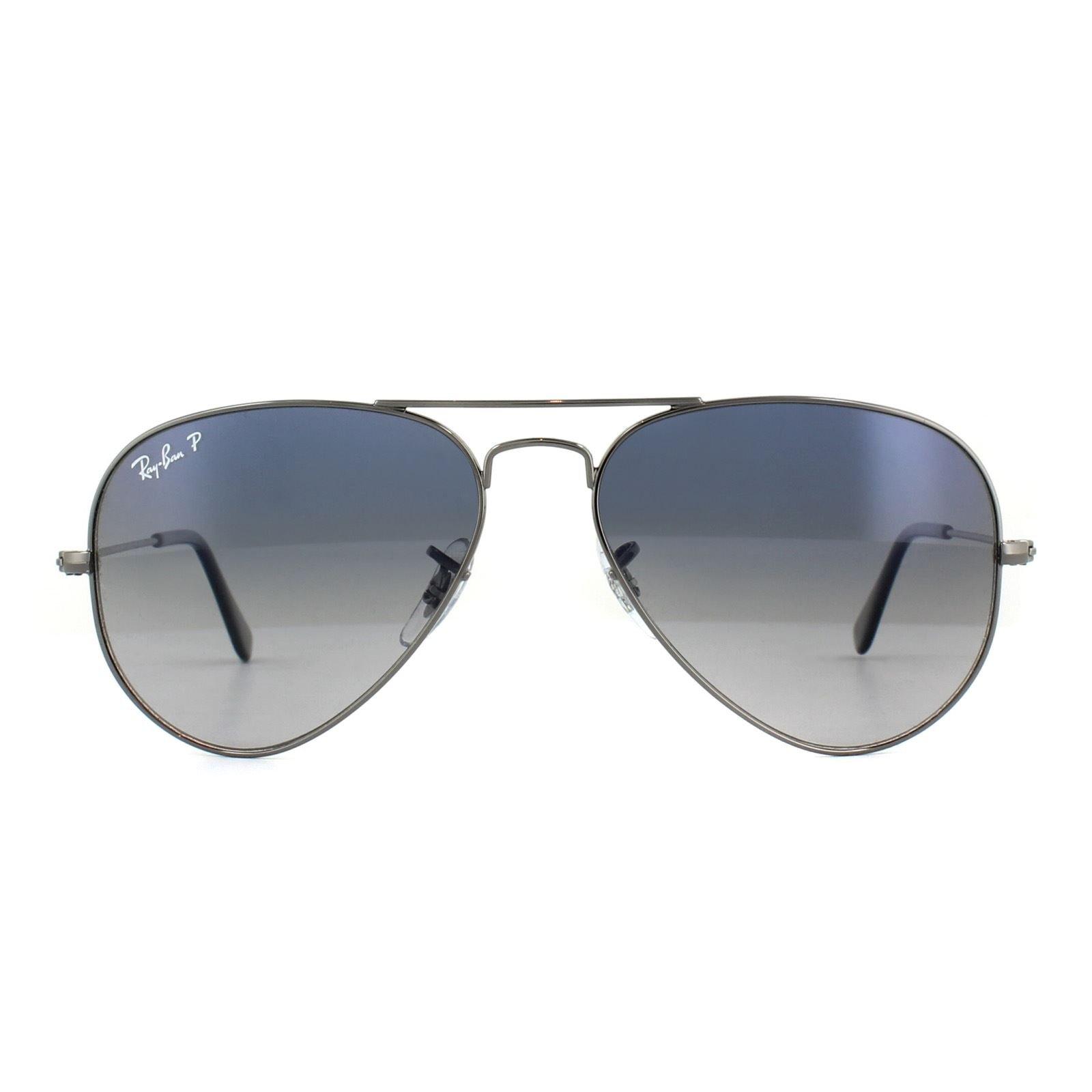 Sunglasses | Aviator Gunmetal Polarized Blue Gradient Grey Sunglasses ...