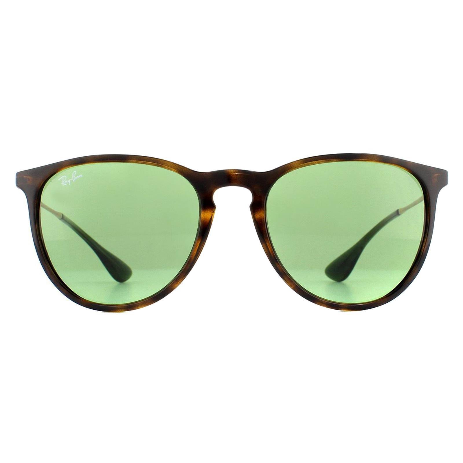 Sunglasses Round Havana Light Green Sunglasses Ray Ban 3714