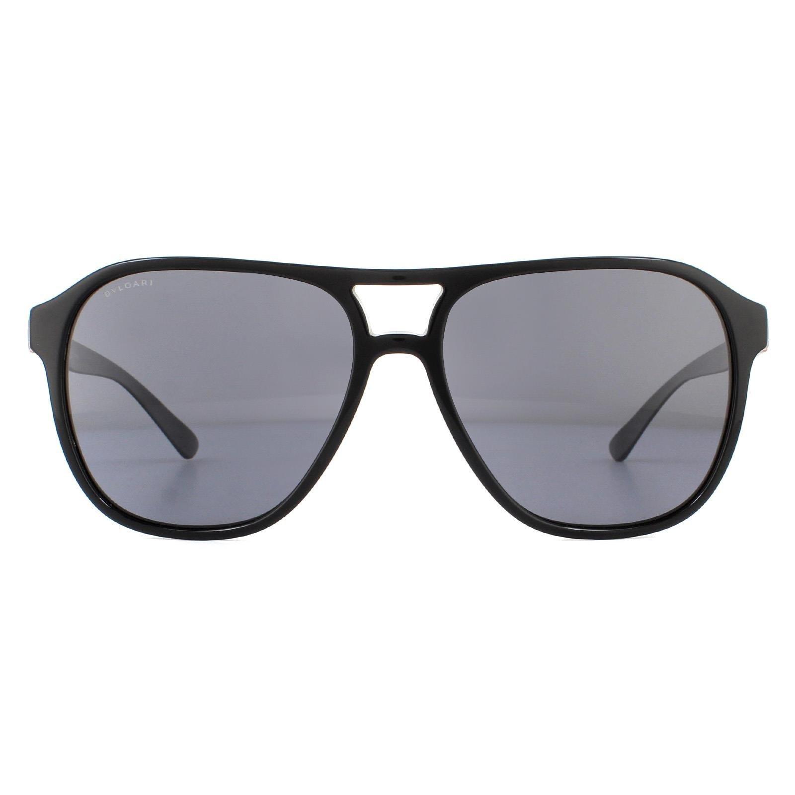 Sunglasses | Aviator Black Grey Polarized Sunglasses | Bvlgari