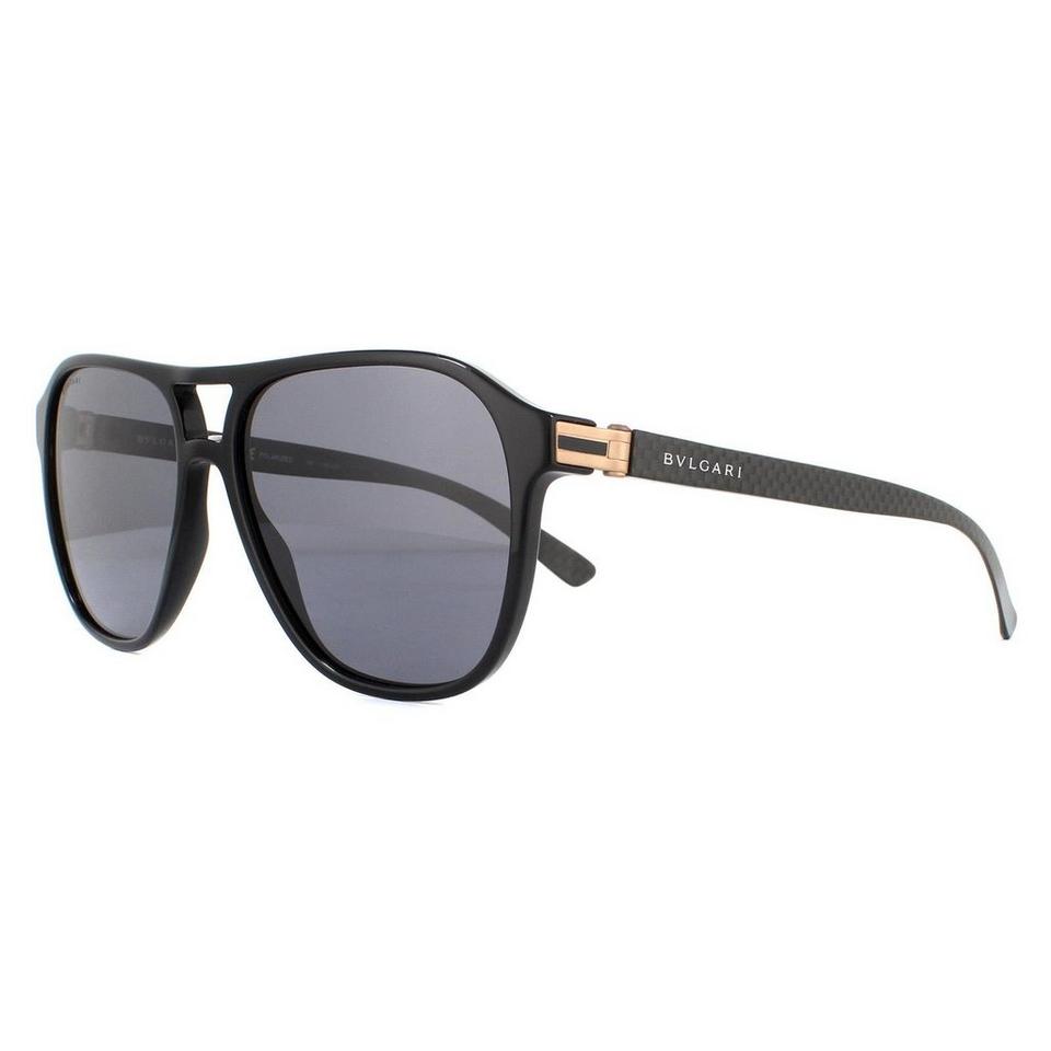 Sunglasses | Aviator Black Grey Polarized Sunglasses | Bvlgari