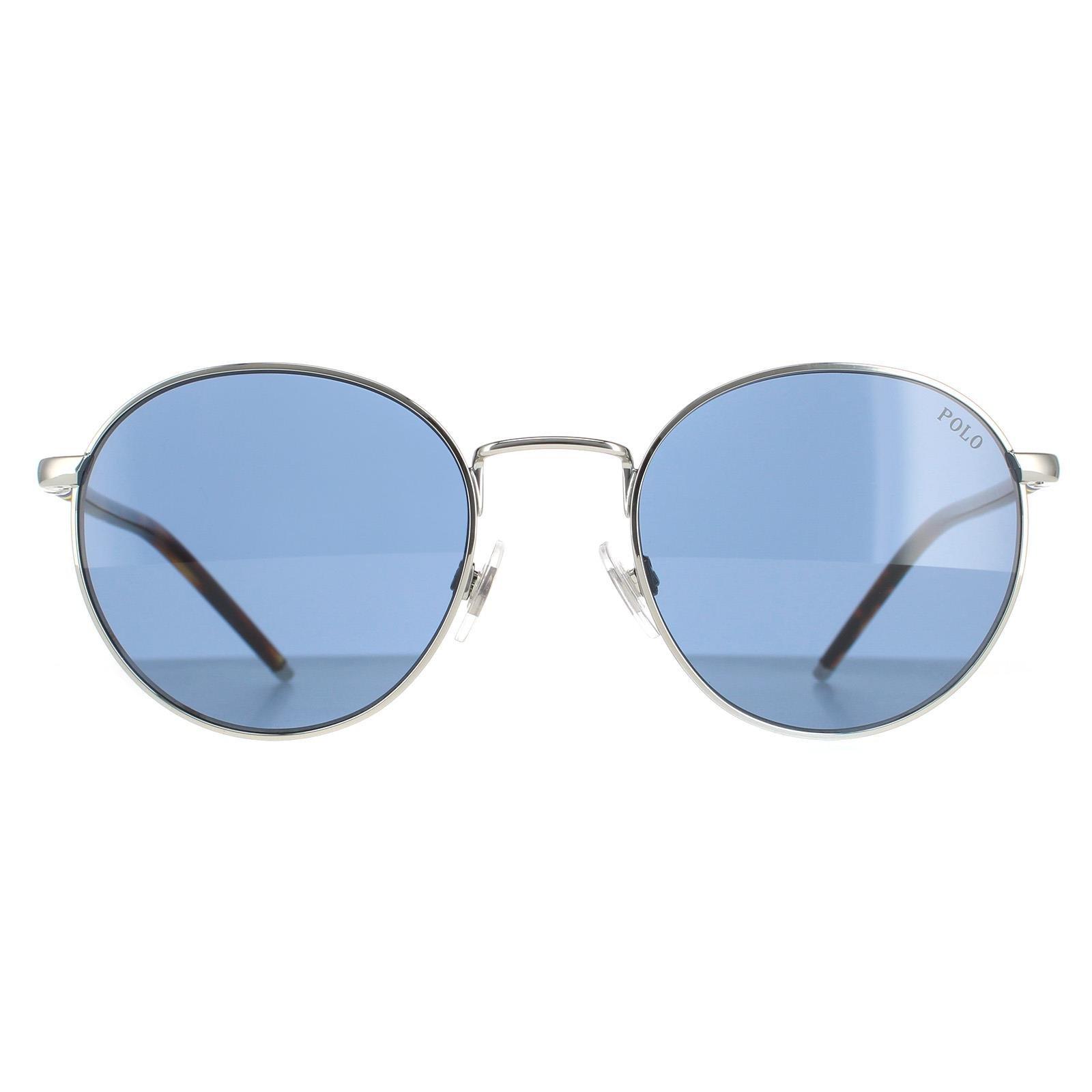 Sunglasses | Round Shiny Silver Dark Blue PH3133 | Polo Ralph Lauren