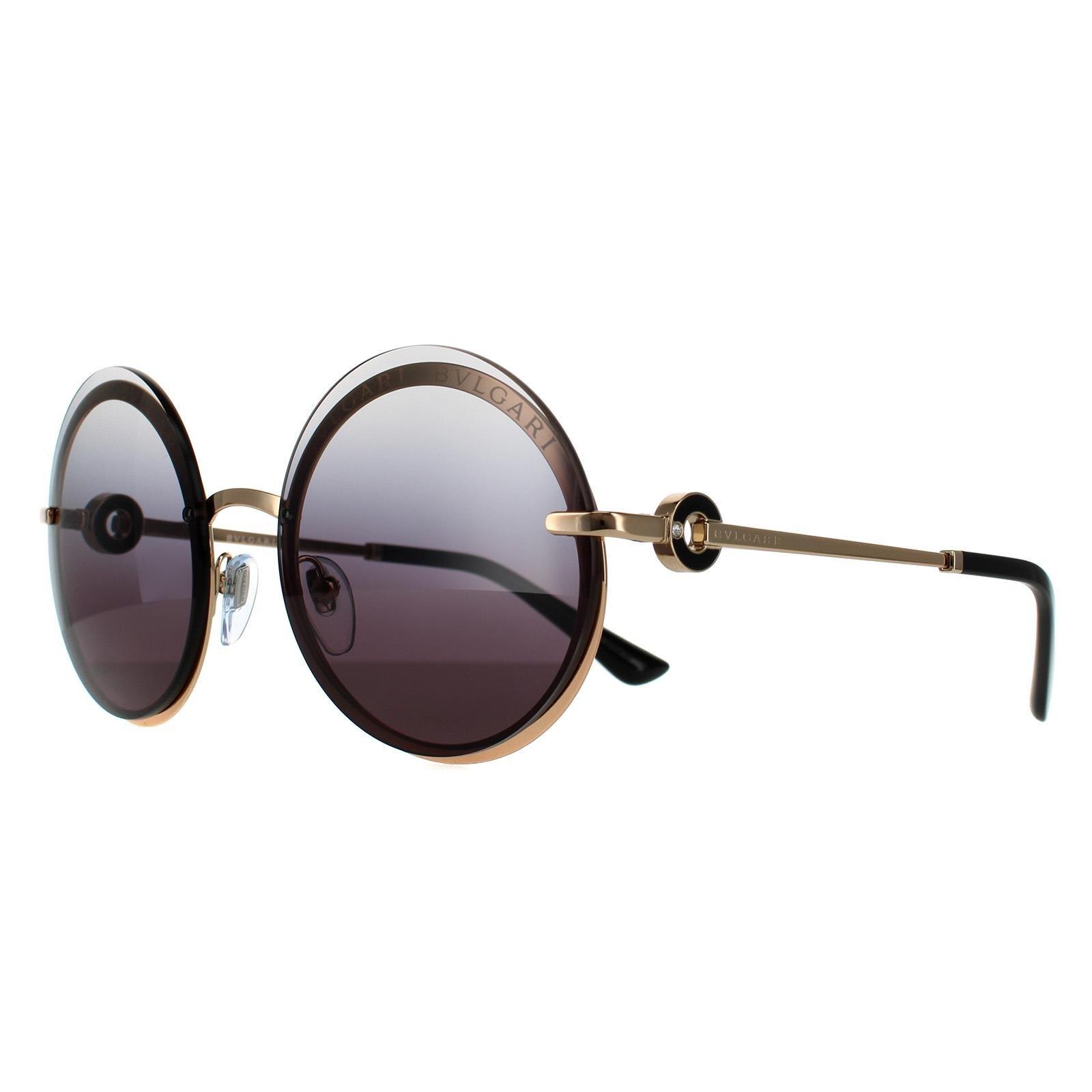 Sunglasses | Round Pink Gold Grey Gradient Sunglasses | Bvlgari