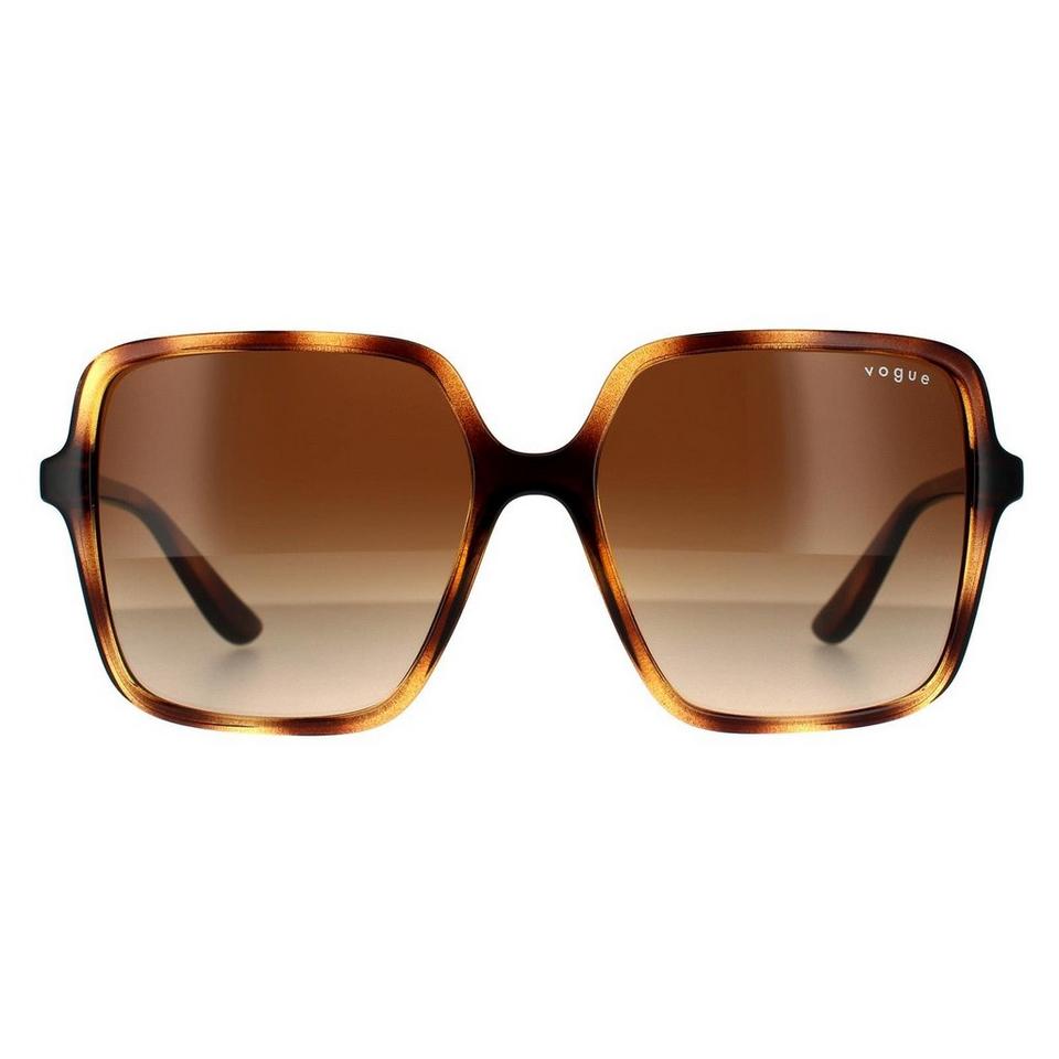 Sunglasses | Square Dark Havana Brown Gradient Sunglasses | Vogue
