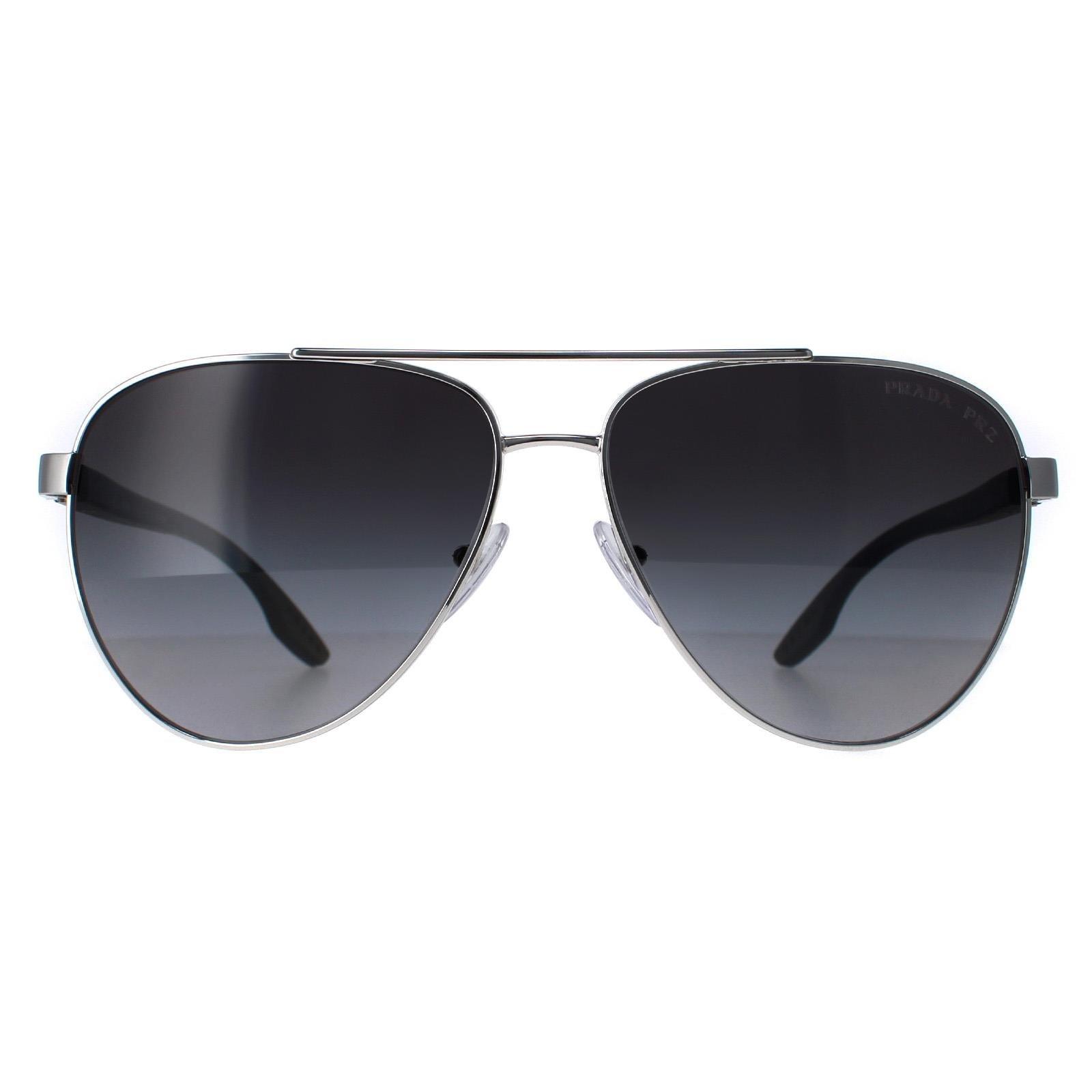 Sunglasses | Aviator Silver Grey Gradient Polarized PS52YS | Prada Sport