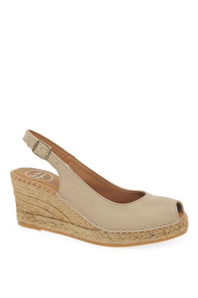 Toni Pons Beige 'Croacia' Wedge Heel Espadrille Sandals