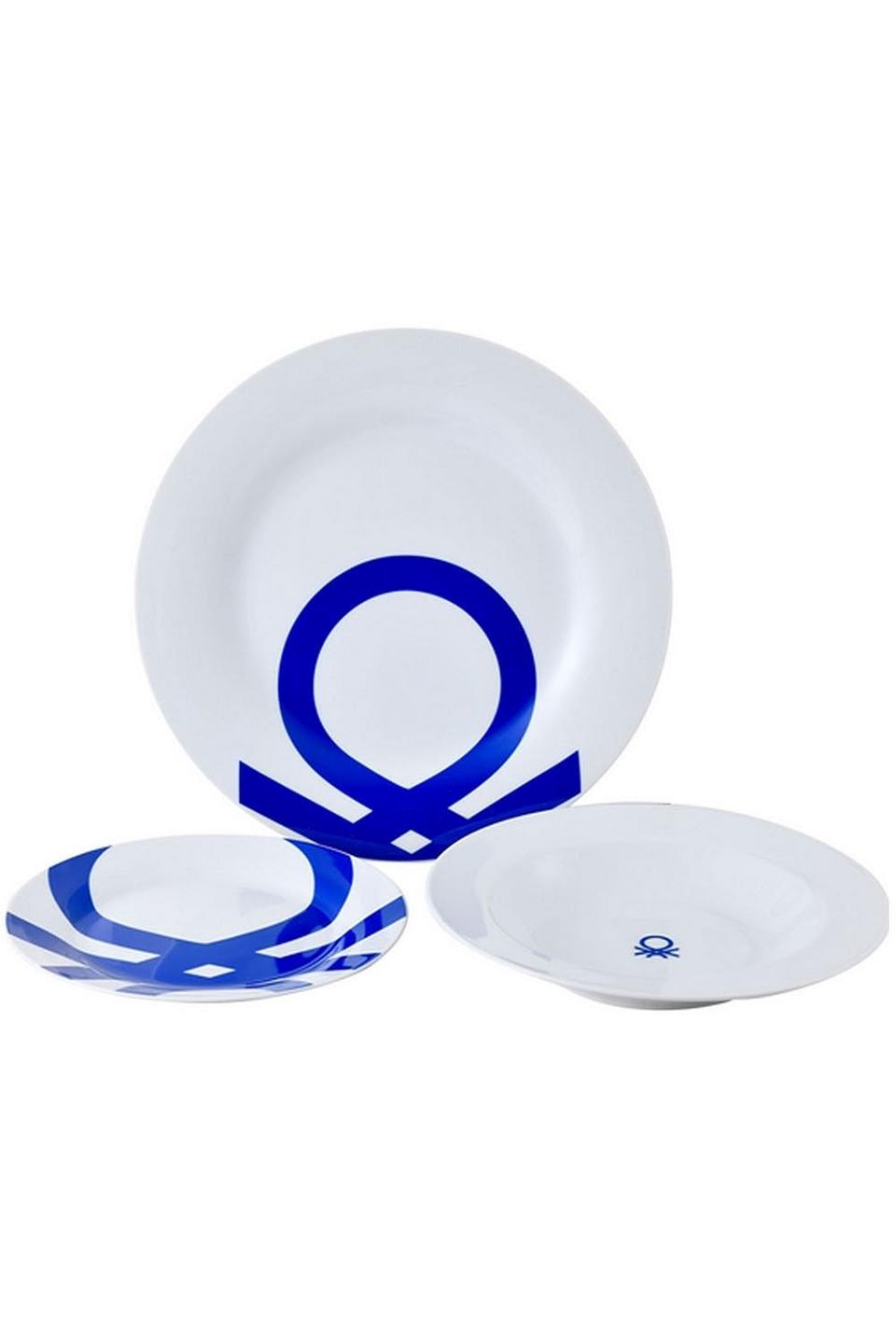 Plates | United Colors Set of 12 Porcelain Dinnerware Plates Multi ...