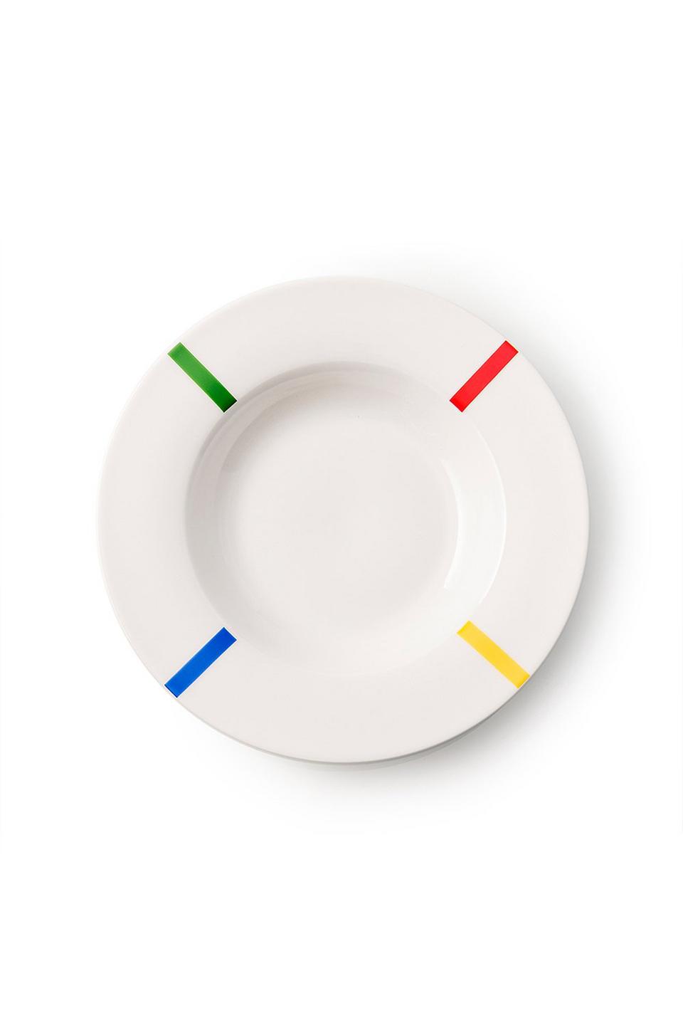 Plates | United Colors Set of 12 Porcelain Dinnerware Plates Rainbow ...