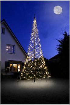 Netagon White Outdoor Christmas Tree with Twinkle No Pole - 6M 1200 LED lights create a beautifully illuminated Christmas tree