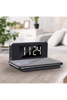 Mikamax Black Wireless Charger Clock