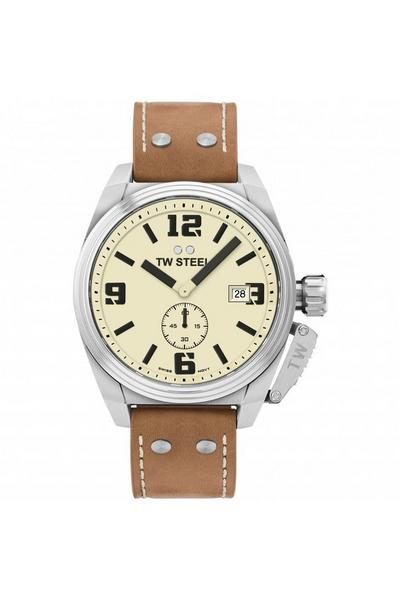 TW Steel Cream Canteen Stainless Steel Classic Analogue Quartz Watch - Tw1000