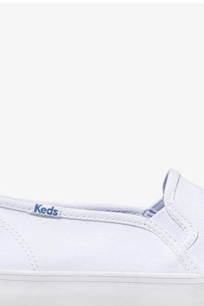 Keds White 'Double Decker' Canvas Cushioned Footbed Shoes