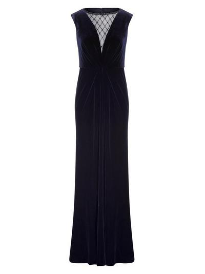 Adrianna Papell Midnight Beaded Velvet Mermaid Gown