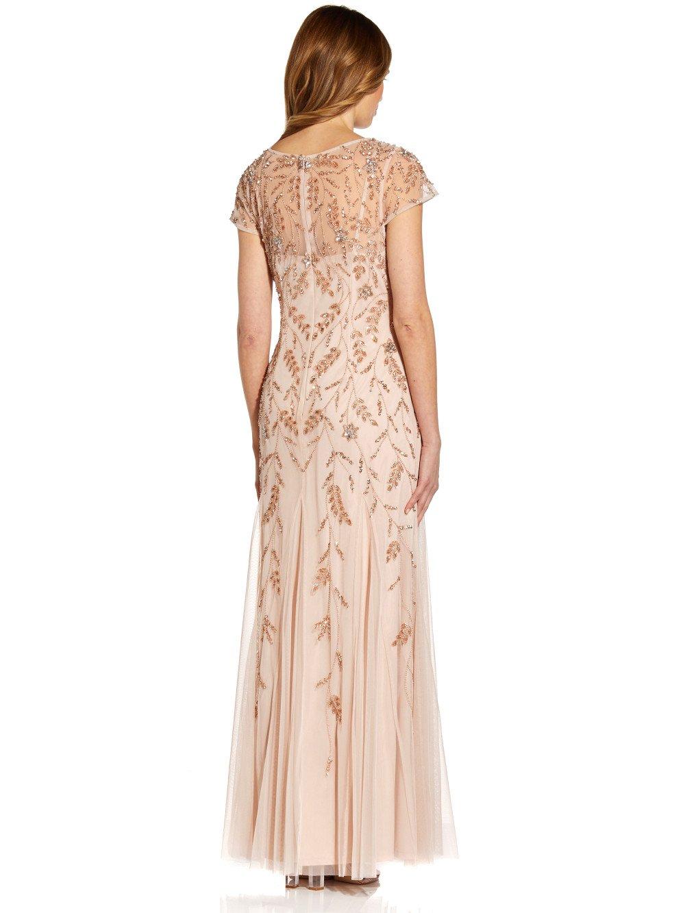 adrianna papell embellished godet gown