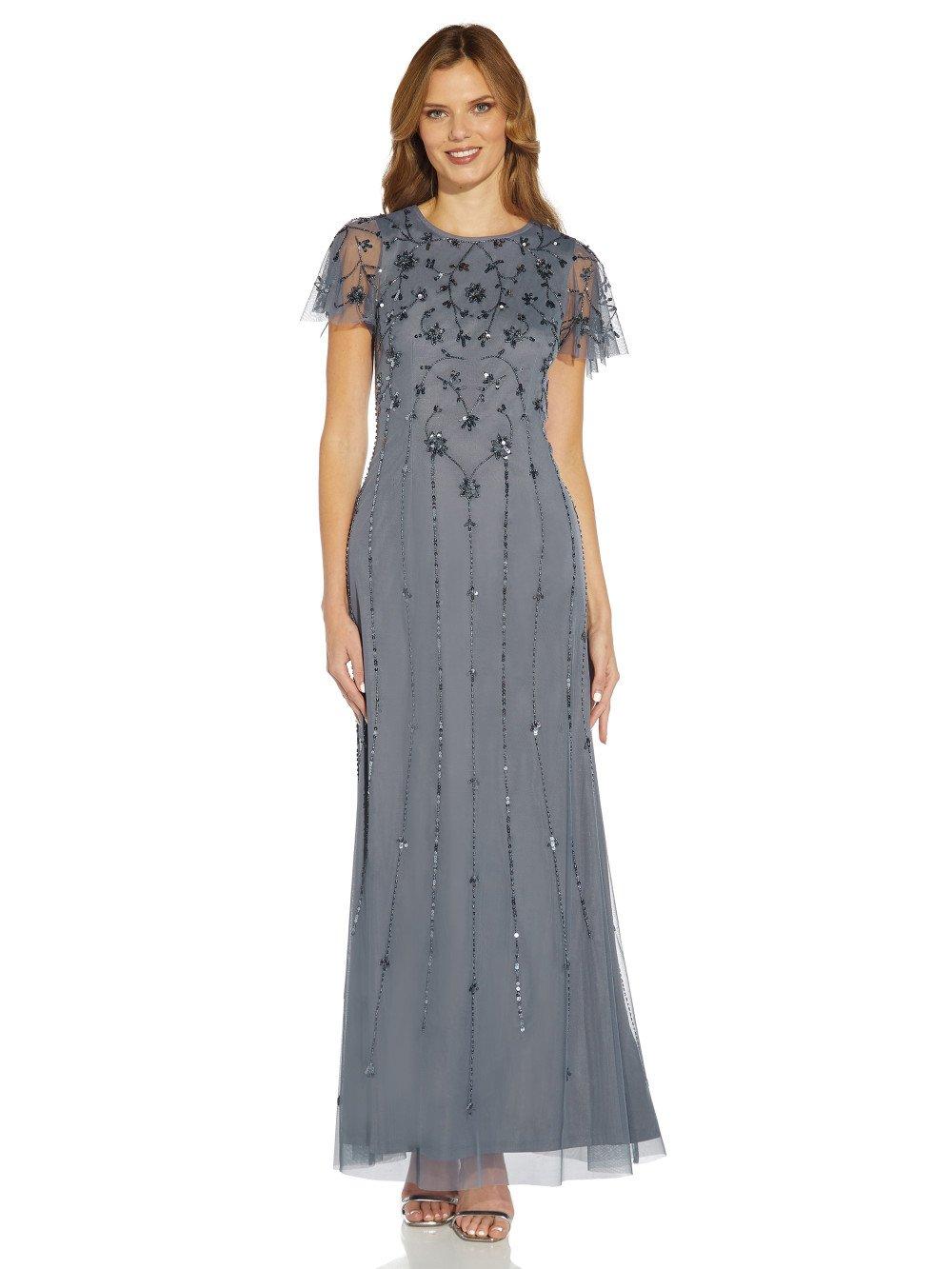 Papell Studio Beaded Long Gown | Debenhams