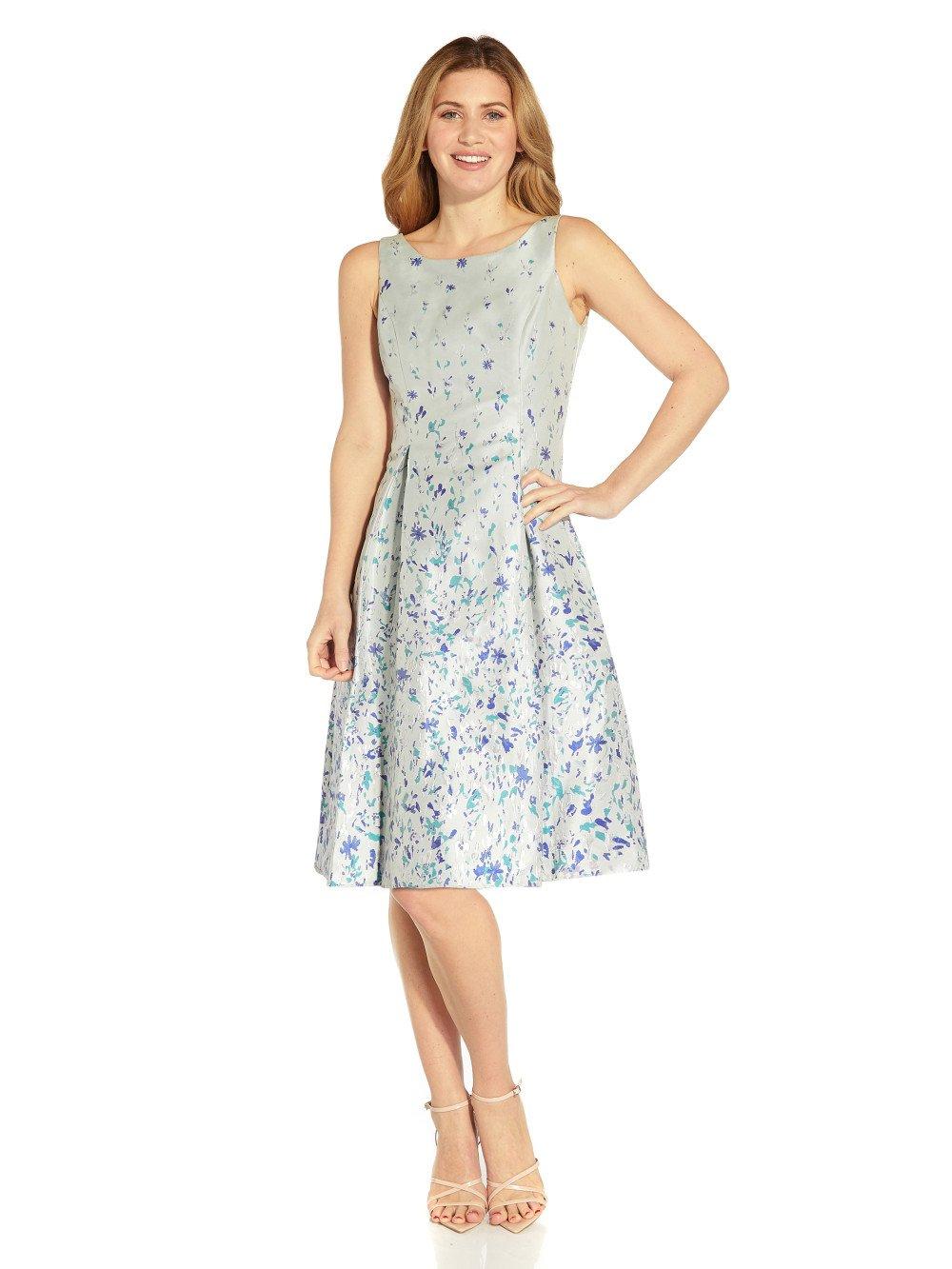 Adrianna Papell Border Floral Jacquard Dress | Debenhams