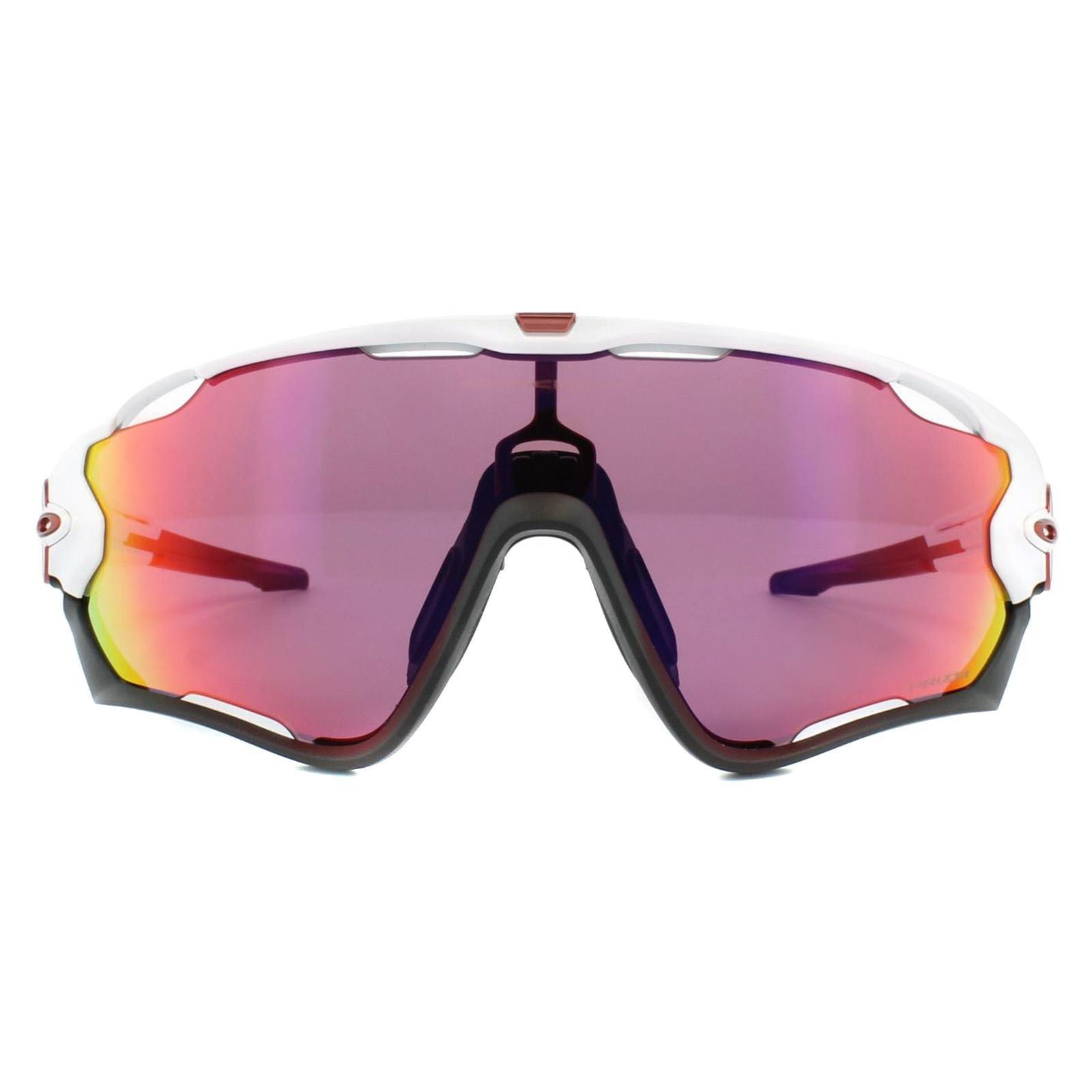 Sunglasses | Wrap Polished White Prizm Road Sunglasses | Oakley