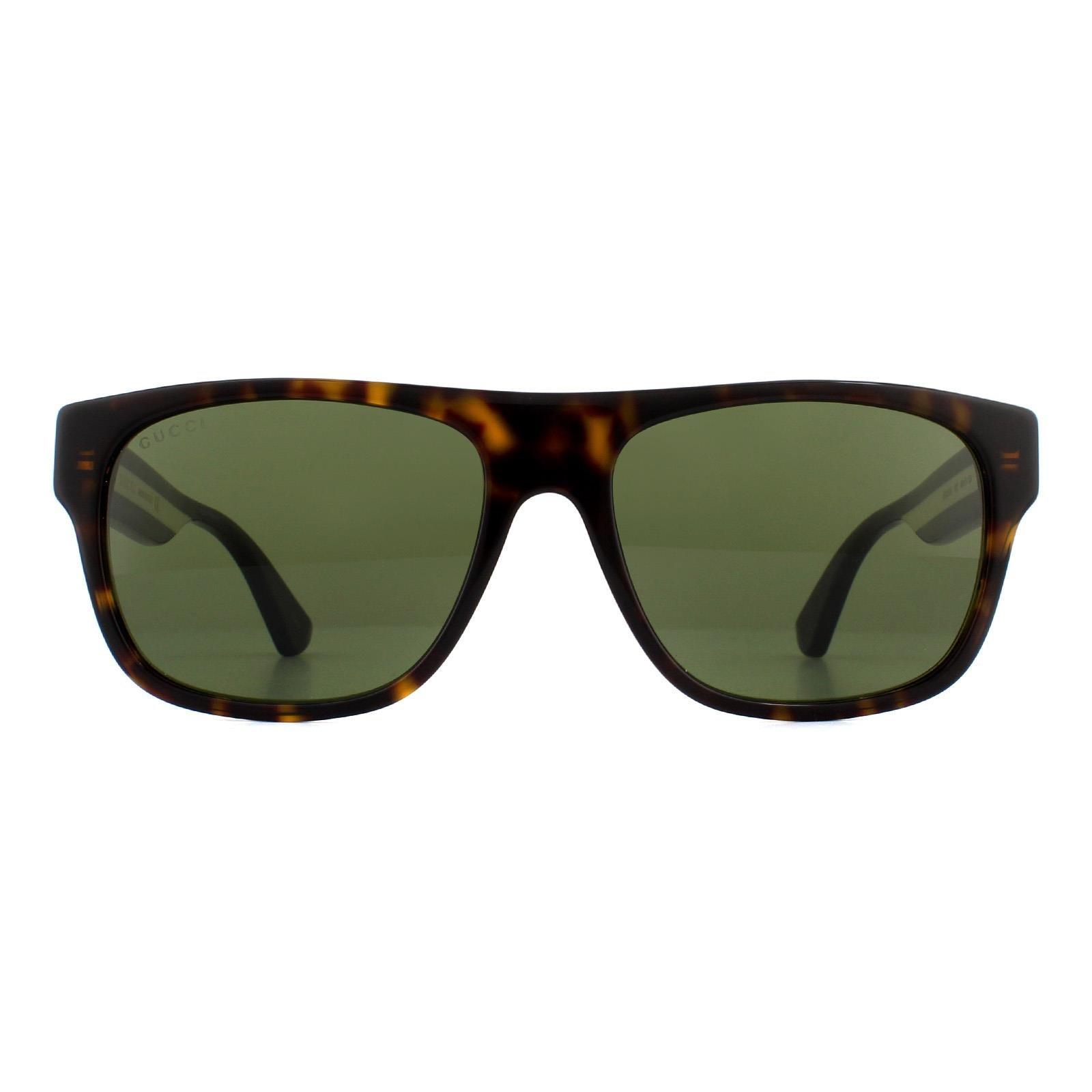 Sunglasses | Rectangle Havana Green Sunglasses | Gucci