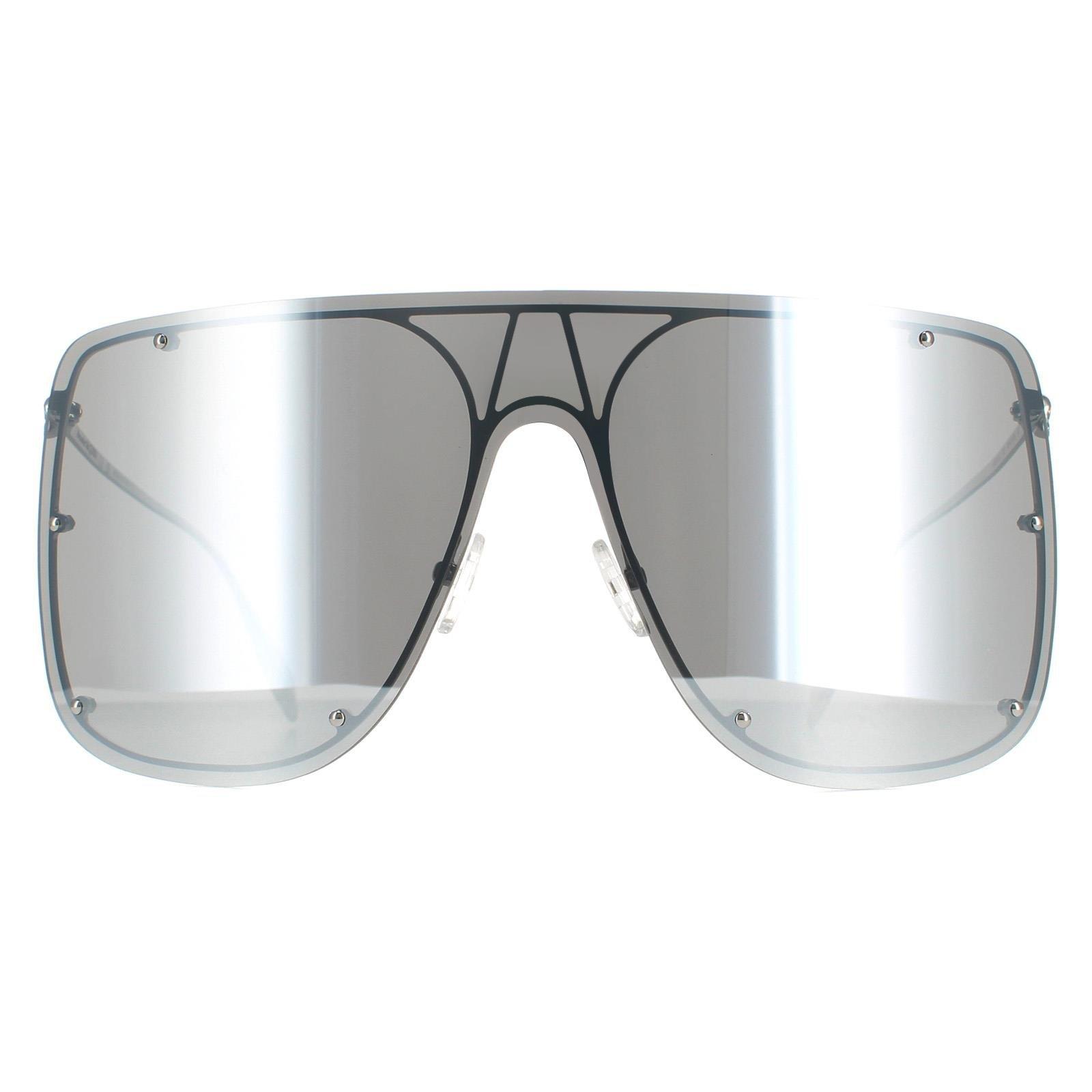 Sunglasses | Shield Silver Silver Mirror AM0313S | Alexander McQueen