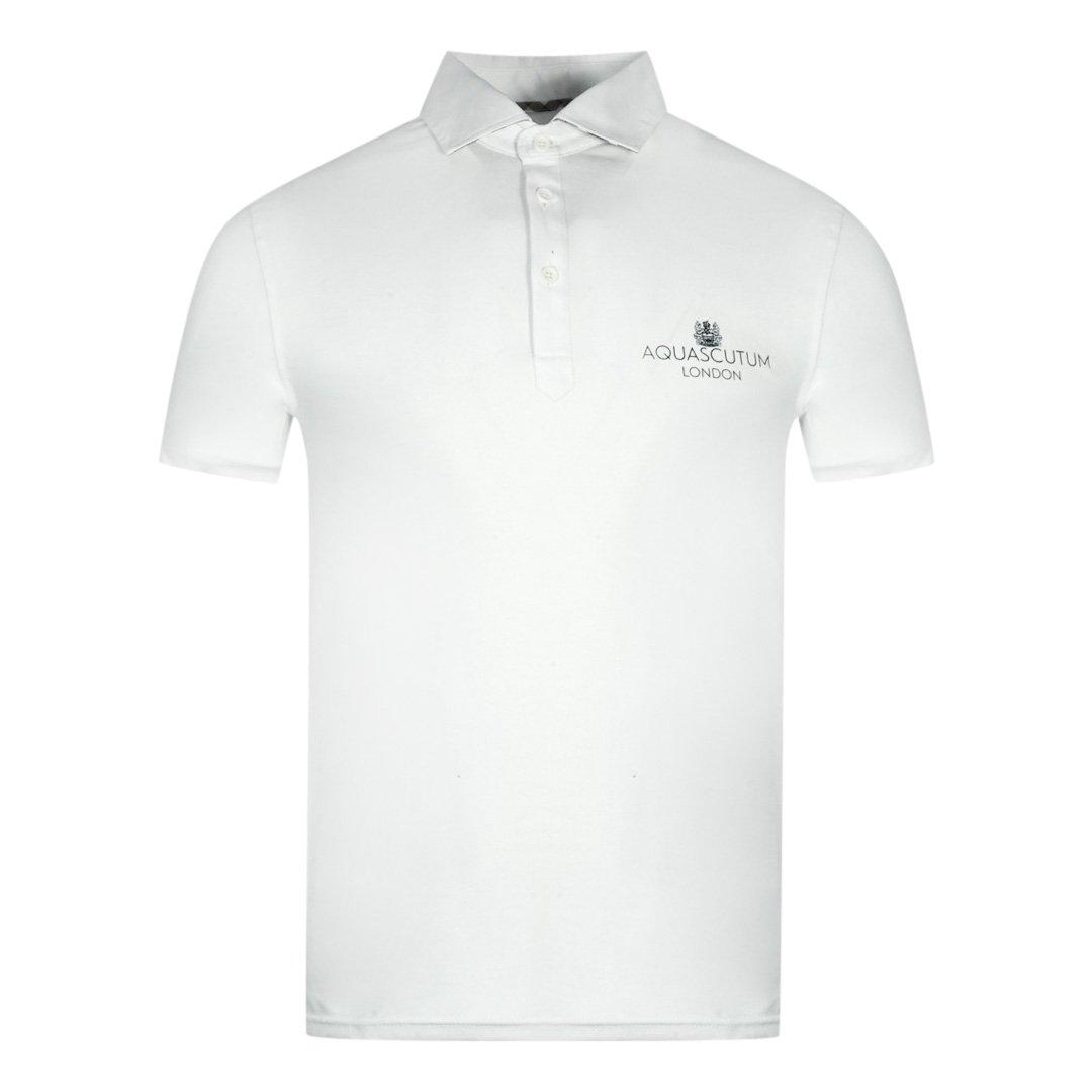 Polos | London Bold Logo White Polo Shirt | Aquascutum