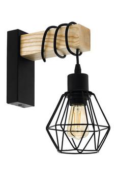 Eglo Light Brown Townshend Natural Wood And Metal Wall Light