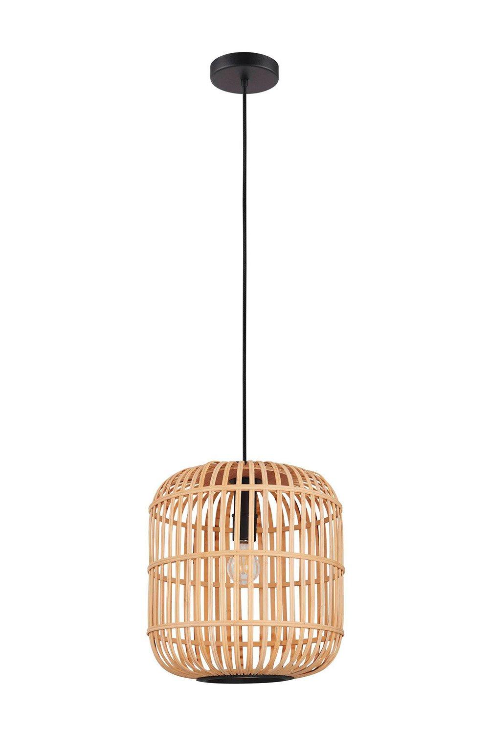 Lighting | Bordesley Steel and Bamboo Pendant Light | Eglo