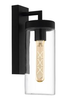 Eglo Black Bovolone Clear Glass And Metal IP44 Outdoor Wall Light