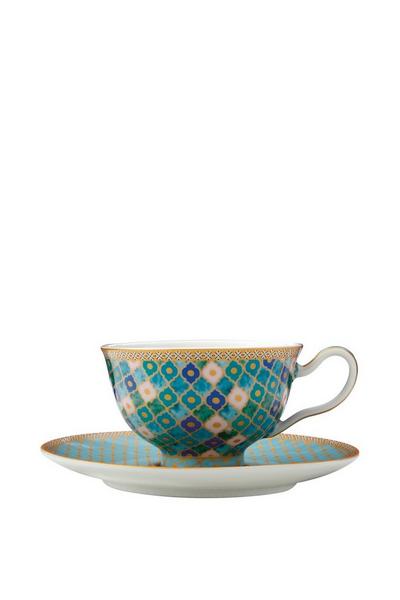 Maxwell & Williams Green Teas & C's Kasbah Mint 200ml Footed Cup and Saucer