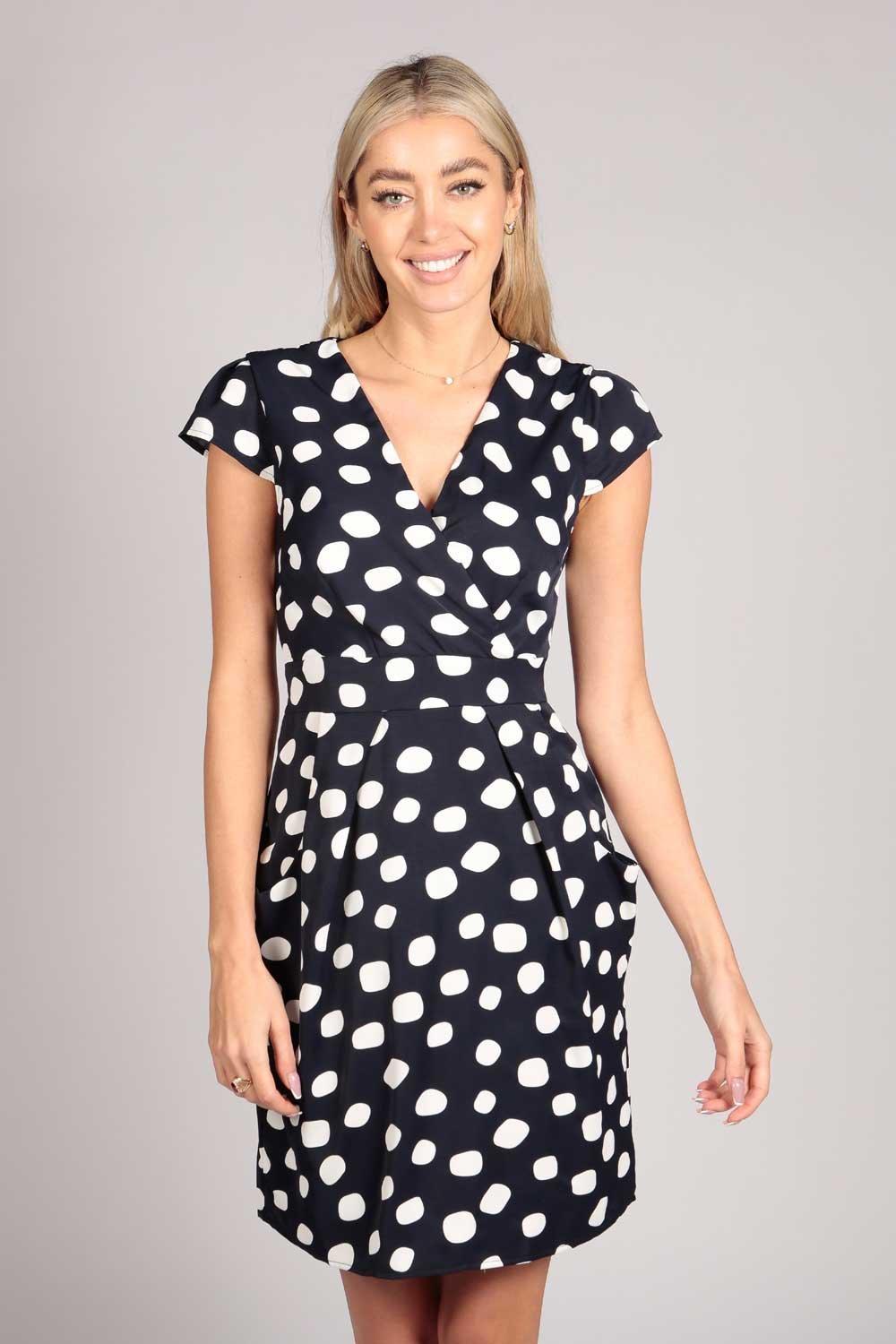 TENKI Short Sleeve Polka Dot Tulip Dress | Debenhams