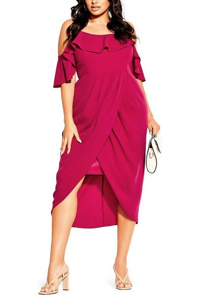 City Chic Red Flirtation Dress