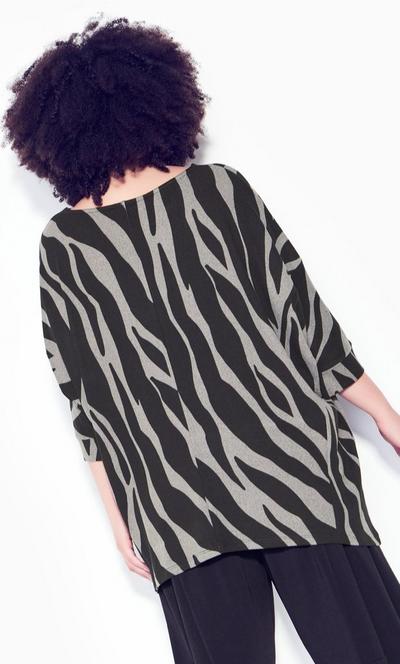 Evans Grey Chill Print Tunic Top