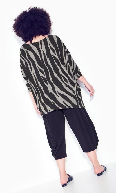 Evans Grey Chill Print Tunic Top