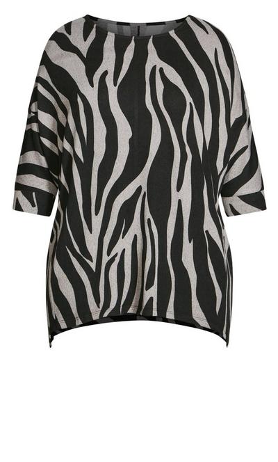 Evans Grey Chill Print Tunic Top