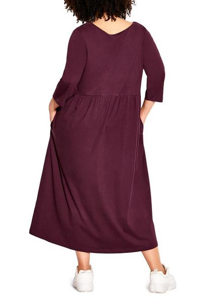 Loralette Plum Tip Toe Knit Plain Dress