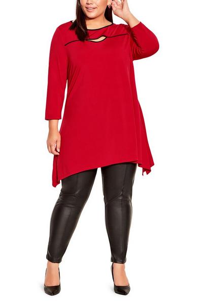 Avenue Red Vana Tunic Top