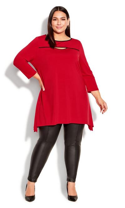 Avenue Red Vana Tunic Top