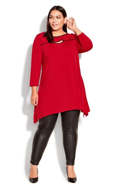 Avenue Red Vana Tunic Top
