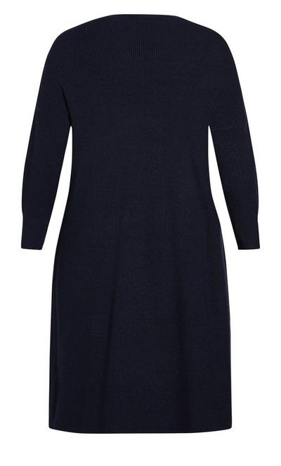 Evans Navy Dina Longline Coatigan