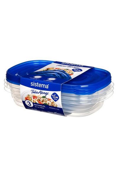 Sistema Blue Takealongs Rectangular Pack of 3