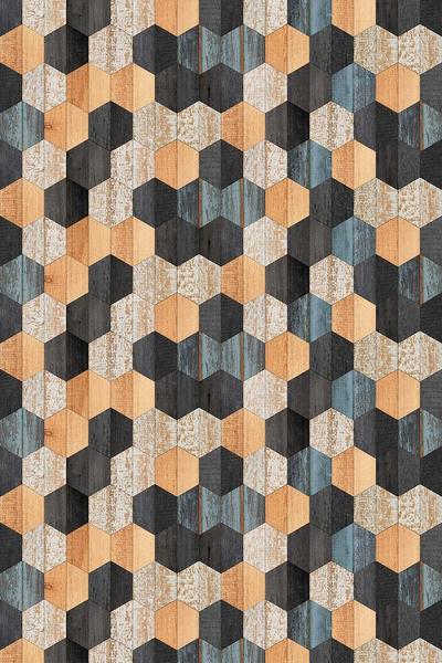 Bobbi Beck Multi Eco-Friendly Hexagonal Faux Wood Wallpaper