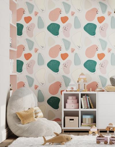 Bobbi Beck Multi Eco-Friendly Childrens Abstract Shapes Wallpaper