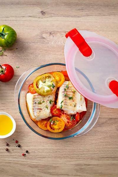 Pyrex Clear 'Cook & Heat' 3 Piece Round Glass Food Container Set
