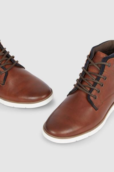 Mantaray brown Pennine Leather Contrast Sole Chuuka Boot