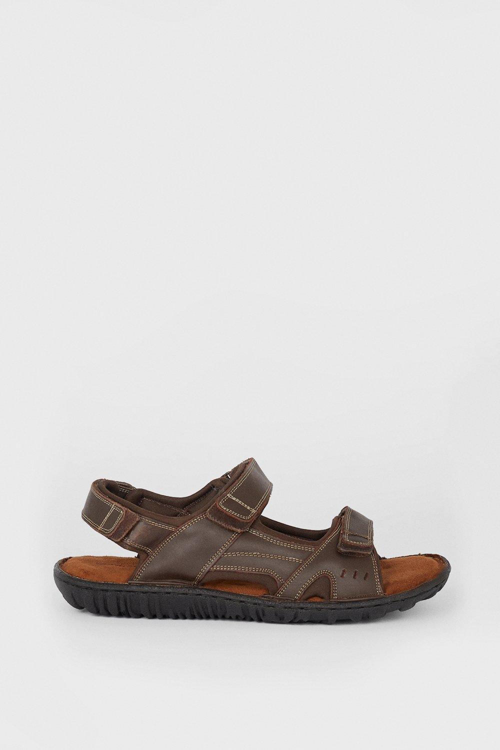 Sandals | Caspian Two Strap Leather Walking Sandal | Mantaray