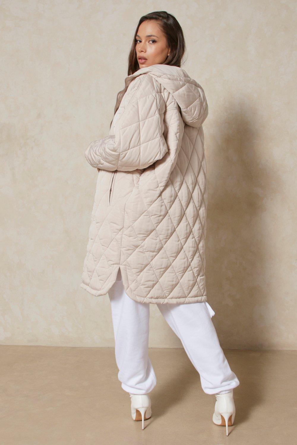 Ladies cream padded shop coat