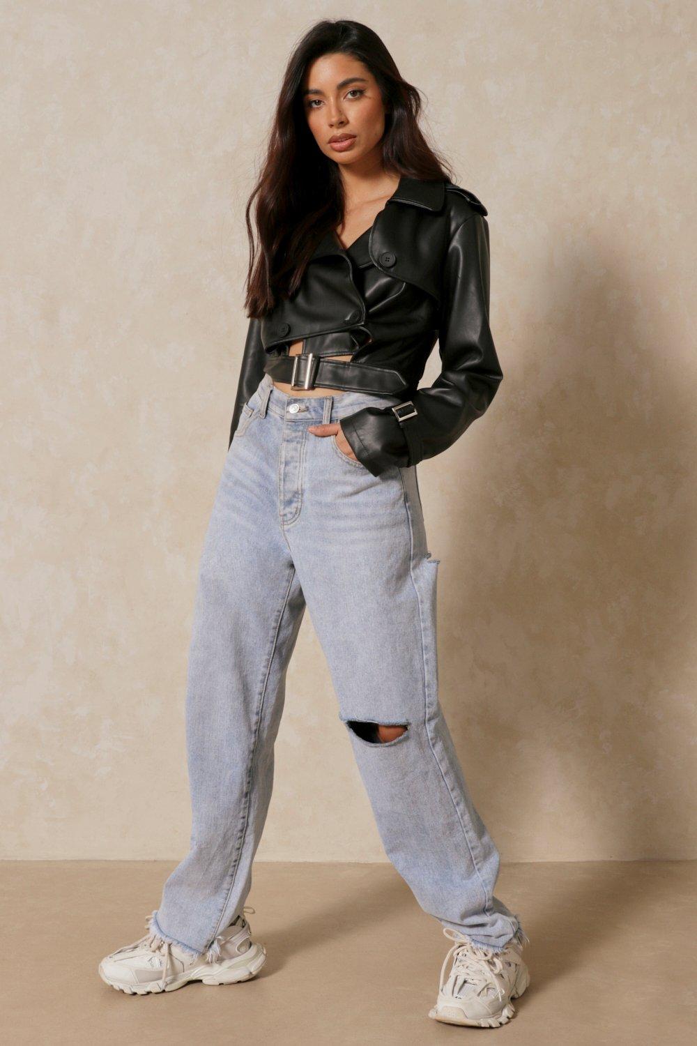 Wet look best sale jeans outfit