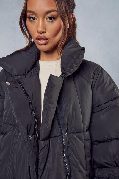 MissPap black Gathered Detail Oversized Puffer